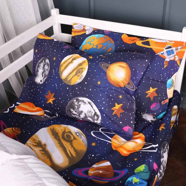 Фото - Комплект постільної білизни дитячий MirSon Ranforce Elite 17-0884 Astro World 110х140 (2200012200056)