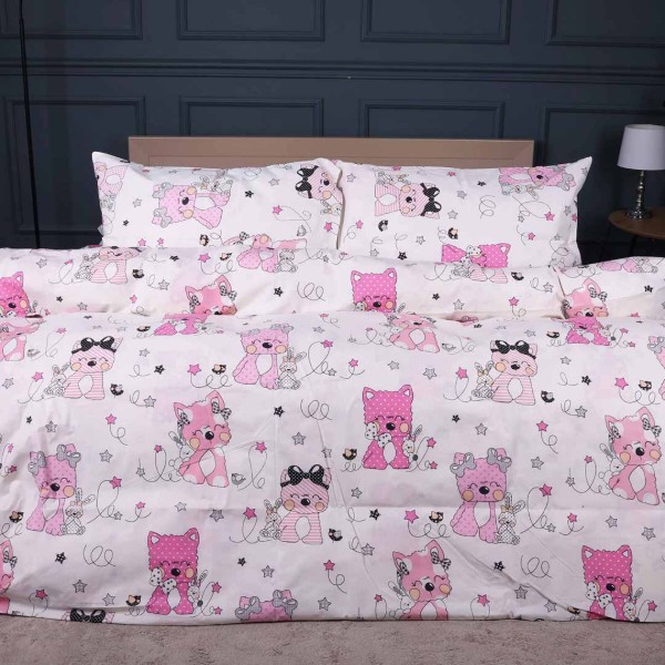 Фото - Комплект постельного белья детский MirSon Ranforce Elite 17-0776 Magic cats pink 110х140 (2200011238722)