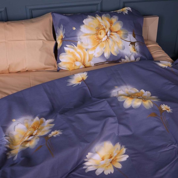 Фото - Комплект постільної білизни MirSon 22-1471 Golden Bloom Сатин 200х220 см (2200013312413)