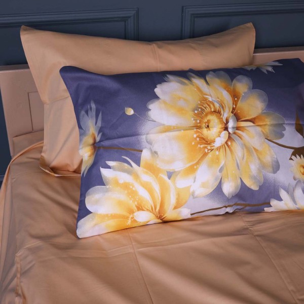 Фото - Комплект постільної білизни MirSon 22-1471 Golden Bloom Сатин 200х220 см (2200013312413)