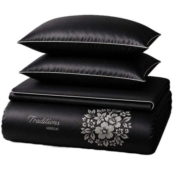 Фото - Комплект постільної білизни MirSon Сатин ELIT 0055 Black Pearl ' Traditions ' 200х220 см (2200008706173) Фото - Комплект постільної білизни MirSon Сатин ELIT 0055 Black Pearl ' Traditions ' 200х220 см (2200008706173)