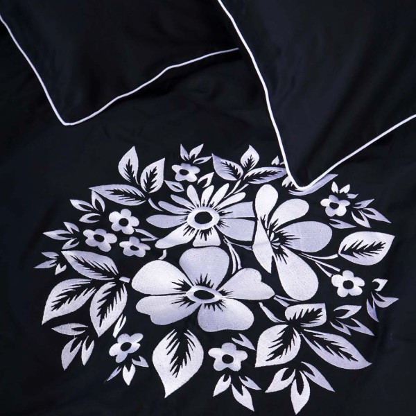 Фото - Комплект постільної білизни MirSon Сатин ELIT 0055 Black Pearl ' Traditions ' 200х220 см (2200008706173)