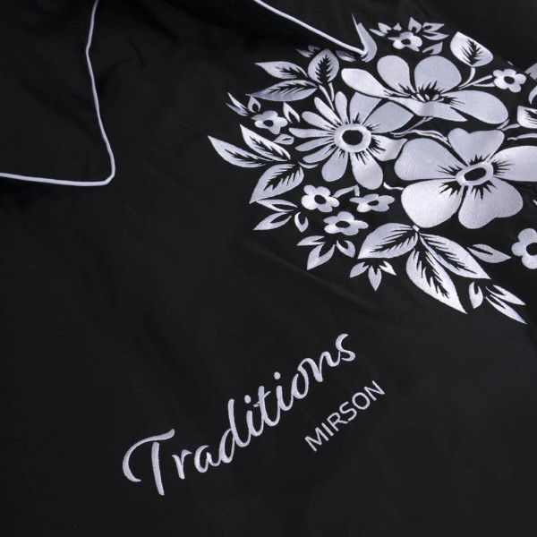 Фото - Комплект постільної білизни MirSon Сатин ELIT 0055 Black Pearl ' Traditions ' 200х220 см (2200008706173)