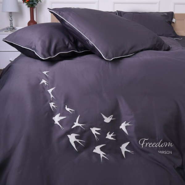 Фото - Комплект постільної білизни дитячий MirSon Сатин ELIT 0240 Iron grey Freedom 110х140 (2200008706838)