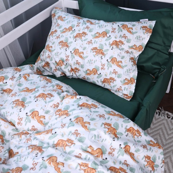 Фото - Комплект постільної білизни дитячий MirSon Сатин Kids Time 22-1420 Little Jungle Friends 110х140 (2200011186627)