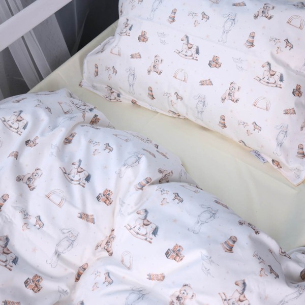 Фото - Комплект постільної білизни дитячий MirSon Сатин Kids Time 22-1422 Warm toys 110х140 (2200011186924)
