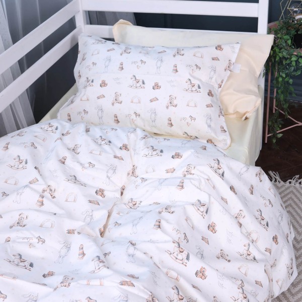 Фото - Комплект постільної білизни дитячий MirSon Сатин Kids Time 22-1422 Warm toys 110х140 (2200011186924)