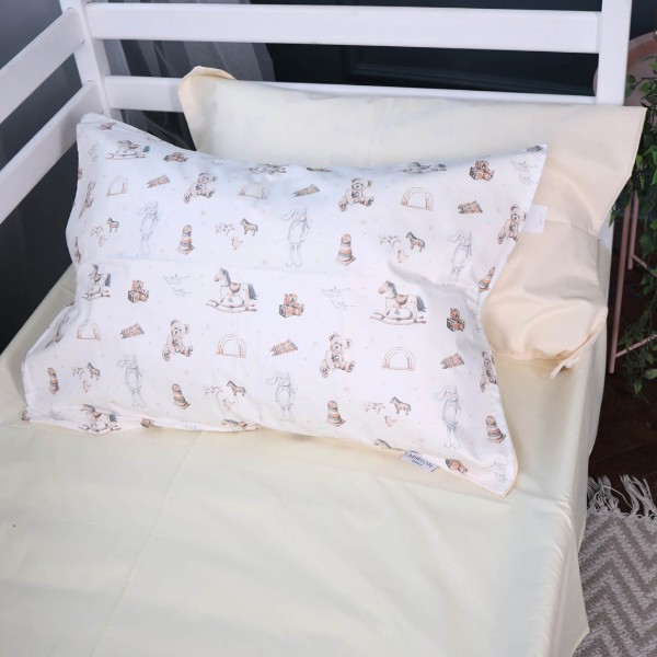 Фото - Комплект постільної білизни дитячий MirSon Сатин Kids Time 22-1422 Warm toys 110х140 (2200011186924)