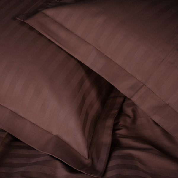 Фото - Комплект постельного белья MirSon Satin Stripe 30-0006 Dark Brown 143х210 см (2200005249482)