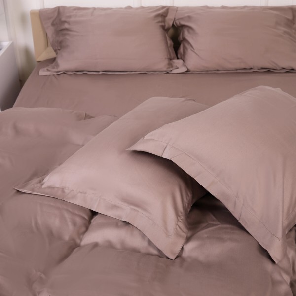 Фото - Простынь полуторная MirSon 150x190 см №08 Beige Tencel (2200009637452)