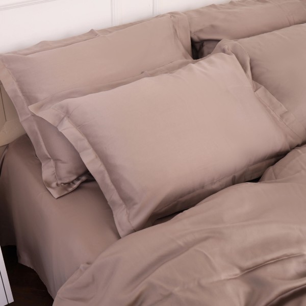 Фото - Простынь полуторная MirSon 150x190 см №08 Beige Tencel (2200009637452)