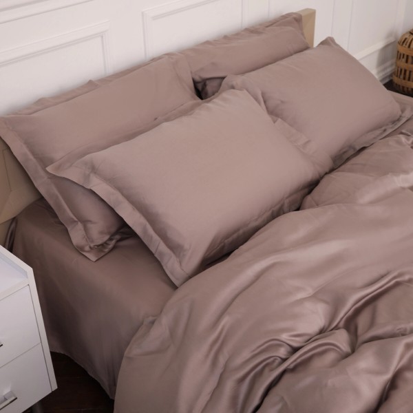 Фото - Простирадло євро MirSon 200x200 см №08 Beige Tencel (2200009637513)