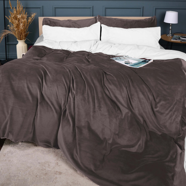 Фото - Комплект постільної білизни MirSon Winter Frost 28-0001+28-0005 Snowdrop Velvet 2х143х210 (2200004004259)