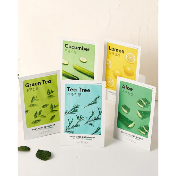 Фото - Маска для лица Missha Airy Fit Sheet Mask Green Tea 19 г (8809581454729)
