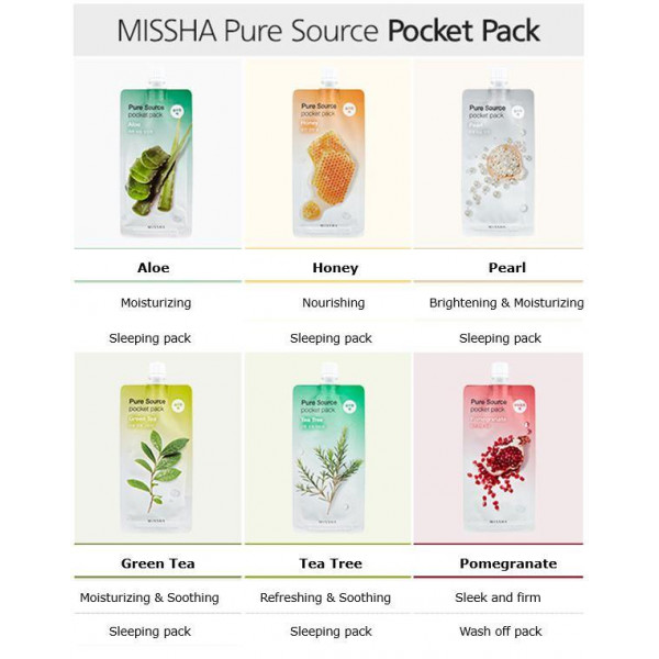 Фото - Маска для обличчя Missha Pure Source Pocket Pack з екстрактом чайного дерева 10 мл (8806185781848)