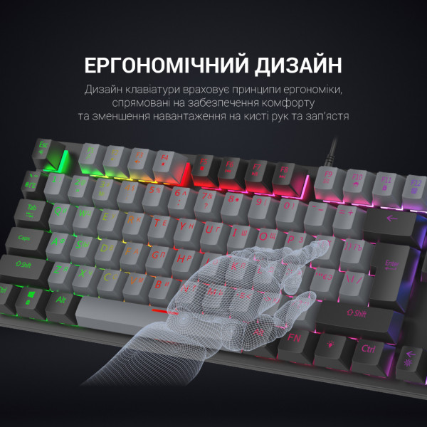Фото - Клавіатура дротова ігрова GamePro LED USB (MK105B)