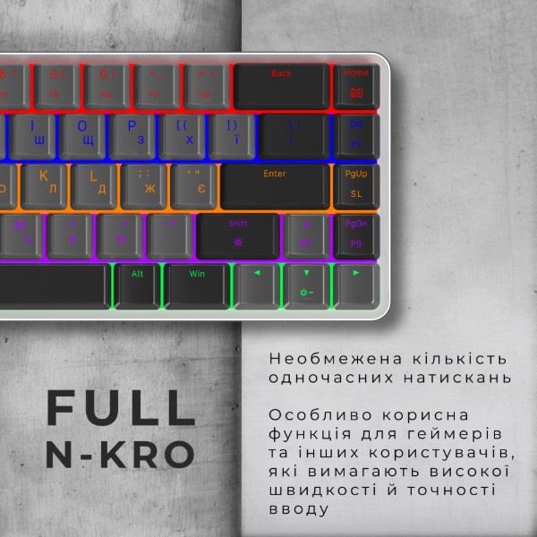 Фото - Клавиатура беспроводная игровая GamePro Red Switch Low Profile Wireless Dark Gray (MK122R)