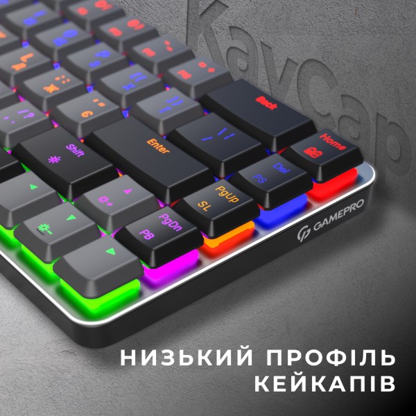 Фото - Клавиатура беспроводная игровая GamePro Red Switch Low Profile Wireless Dark Gray (MK122R)