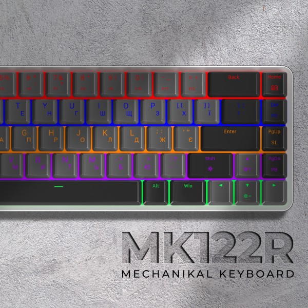 Фото - Клавиатура беспроводная игровая GamePro Red Switch Low Profile Wireless Dark Gray (MK122R)