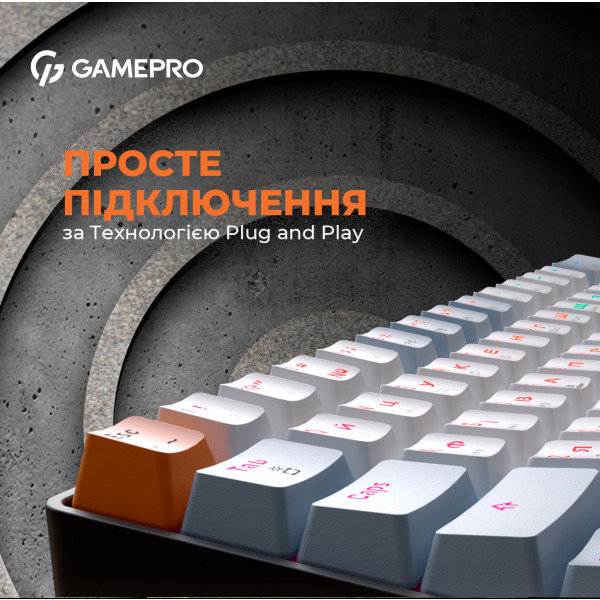 Фото - Клавіатура дротова ігрова GamePro MK130R Hot-Swap Red Swich RGB Black (MK130R)