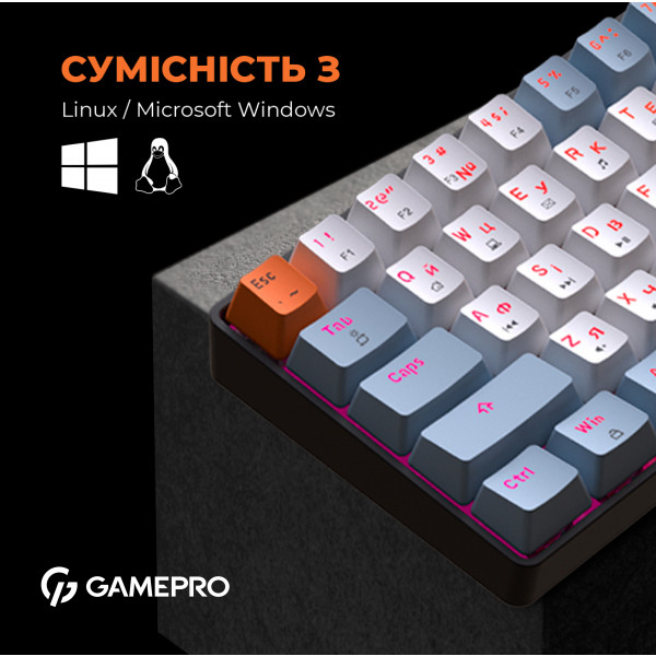 Фото - Клавіатура дротова ігрова GamePro MK130R Hot-Swap Red Swich RGB Black (MK130R)