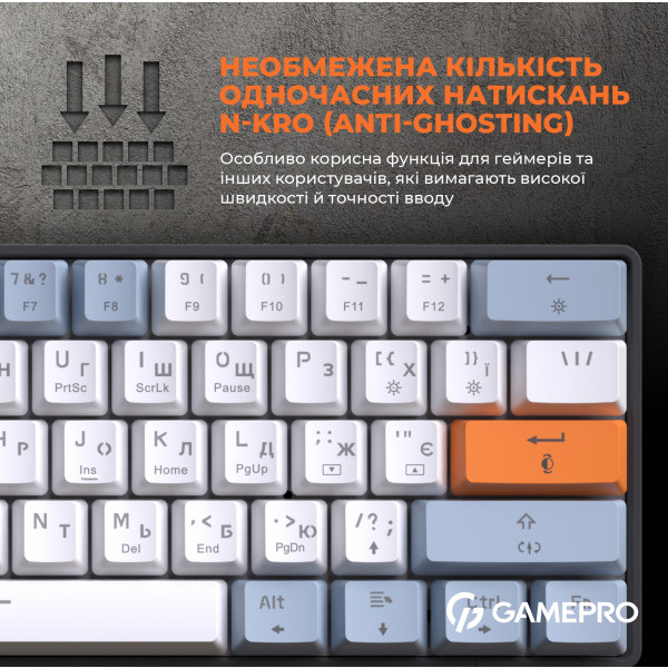 Фото - Клавіатура дротова ігрова GamePro MK130R Hot-Swap Red Swich RGB Black (MK130R)