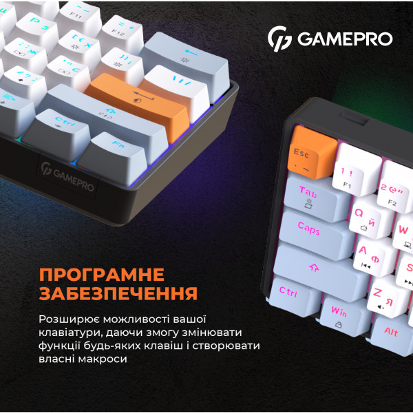 Фото - Клавіатура дротова ігрова GamePro MK130R Hot-Swap Red Swich RGB Black (MK130R)