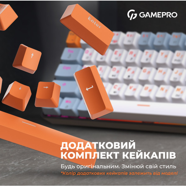 Фото - Клавіатура дротова ігрова GamePro MK130R Hot-Swap Red Swich RGB Black (MK130R)