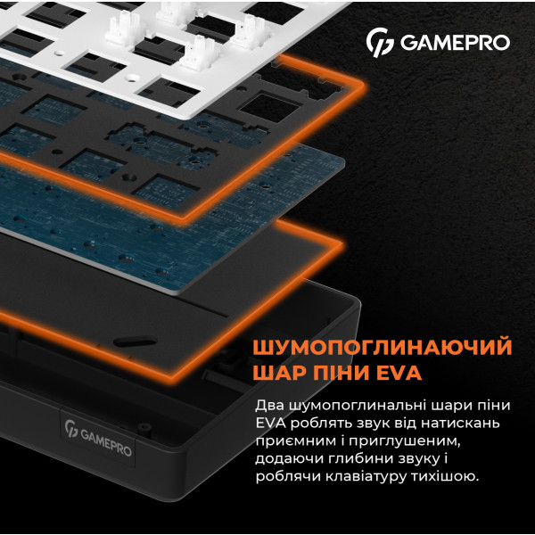 Фото - Клавіатура дротова ігрова GamePro MK130R Hot-Swap Red Swich RGB Black (MK130R)