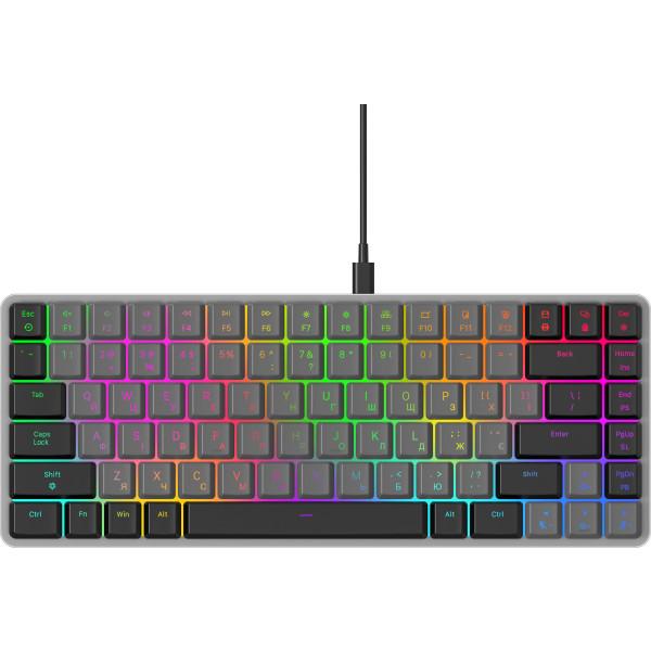 Фото - Клавиатура проводная игровая GamePro Red Switch Low Profile Dark Gray RGB (MK141R) Фото - Клавиатура проводная игровая GamePro Red Switch Low Profile Dark Gray RGB (MK141R)