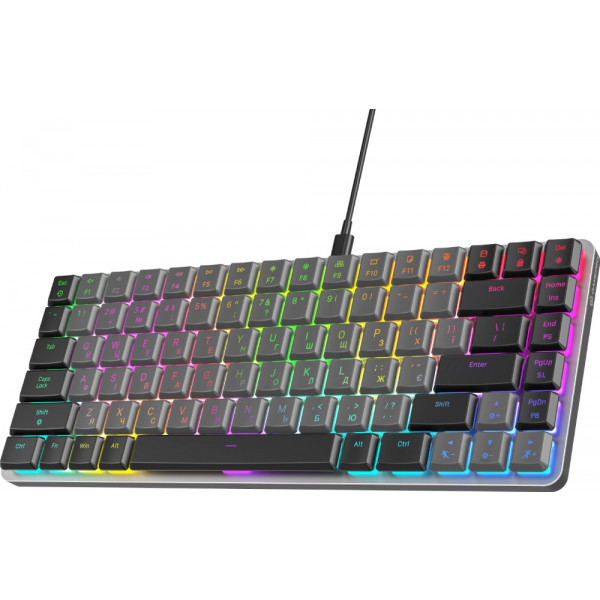 Фото - Клавиатура проводная игровая GamePro Red Switch Low Profile Dark Gray RGB (MK141R)