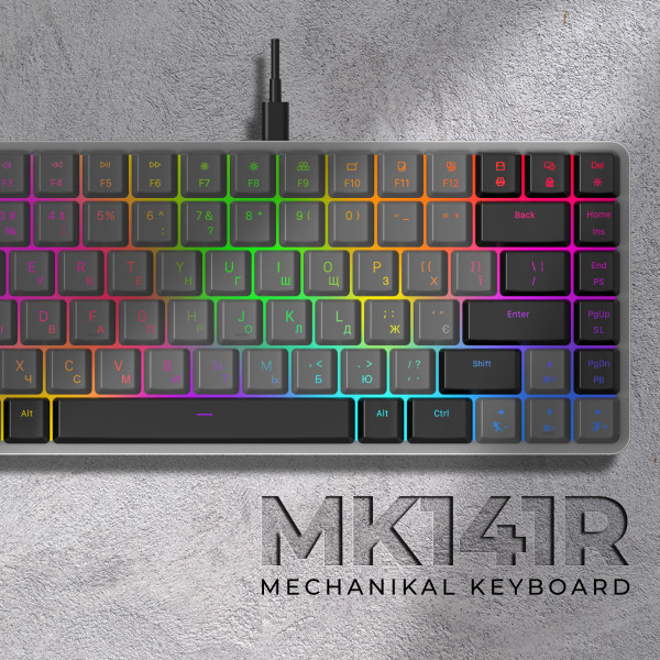 Фото - Клавиатура проводная игровая GamePro Red Switch Low Profile Dark Gray RGB (MK141R)