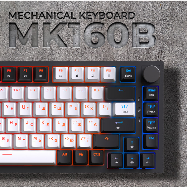 Фото - Клавиатура проводная игровая GamePro MK160B Hot-Swap Red Swich RGB Black (MK160B)