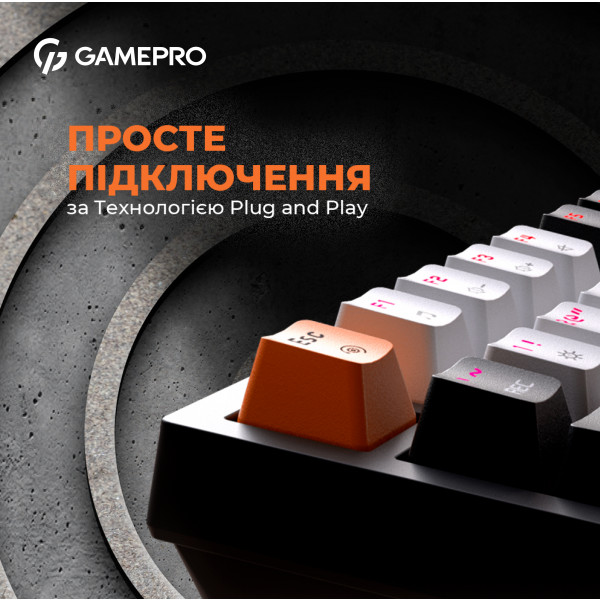 Фото - Клавиатура проводная игровая GamePro MK160B Hot-Swap Red Swich RGB Black (MK160B)