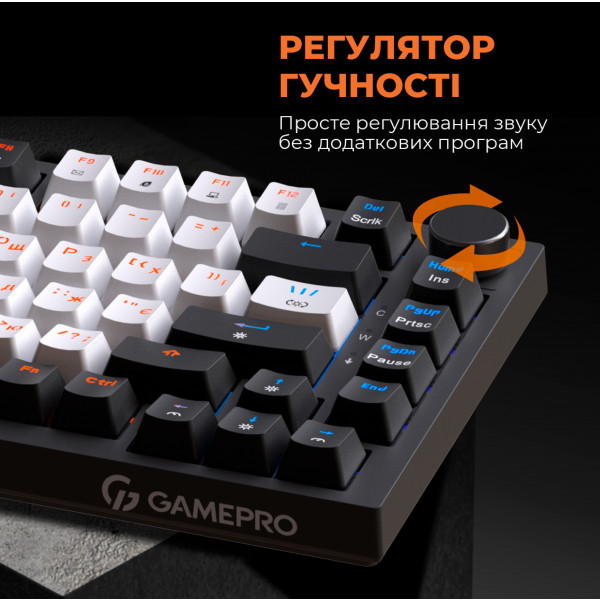 Фото - Клавиатура проводная игровая GamePro MK160B Hot-Swap Red Swich RGB Black (MK160B)