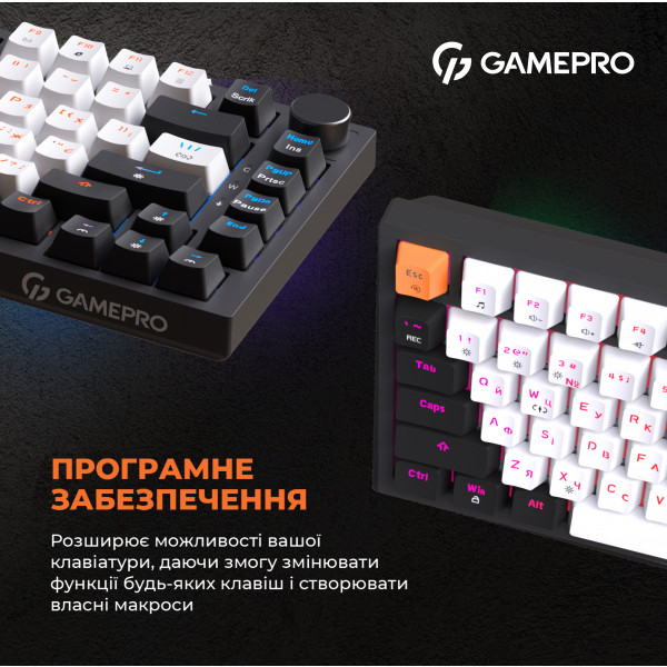 Фото - Клавиатура проводная игровая GamePro MK160B Hot-Swap Red Swich RGB Black (MK160B)