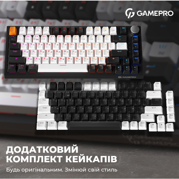 Фото - Клавиатура проводная игровая GamePro MK160B Hot-Swap Red Swich RGB Black (MK160B)