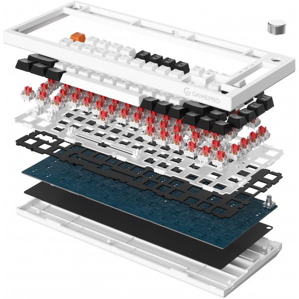 Фото - Клавиатура проводная игровая GamePro MK160B Hot-Swap Red Swich RGB Black (MK160B)
