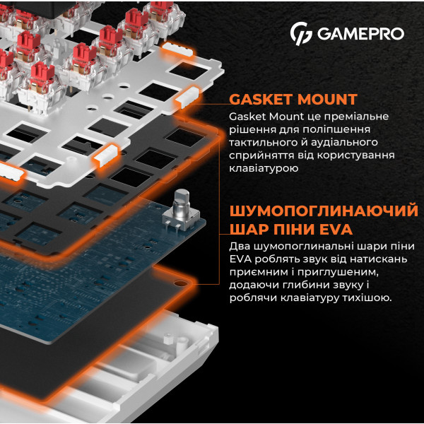 Фото - Клавиатура проводная игровая GamePro MK160B Hot-Swap Red Swich RGB Black (MK160B)