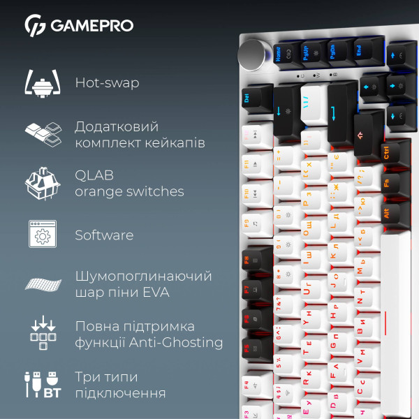 Фото - Клавіатура бездротова ігрова GamePro Asgard Valhalla (MK160W Pro)