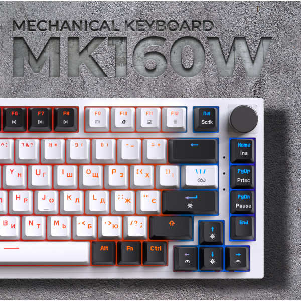 Фото - Клавиатура проводная игровая GamePro MK160W Hot-Swap Red Swich RGB White (MK160W)