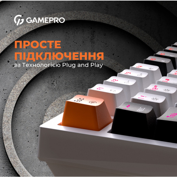 Фото - Клавиатура проводная игровая GamePro MK160W Hot-Swap Red Swich RGB White (MK160W)