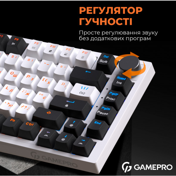 Фото - Клавиатура проводная игровая GamePro MK160W Hot-Swap Red Swich RGB White (MK160W)