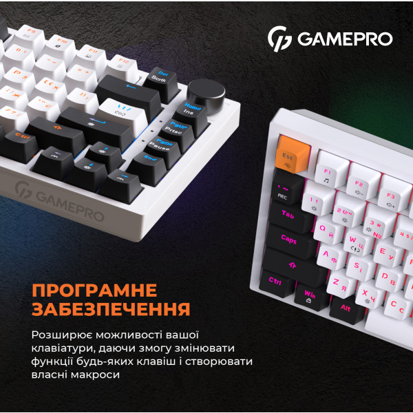 Фото - Клавиатура проводная игровая GamePro MK160W Hot-Swap Red Swich RGB White (MK160W)
