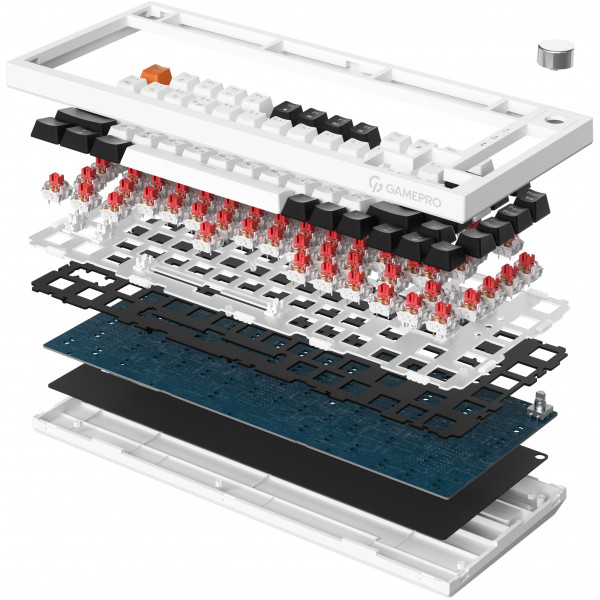 Фото - Клавиатура проводная игровая GamePro MK160W Hot-Swap Red Swich RGB White (MK160W)