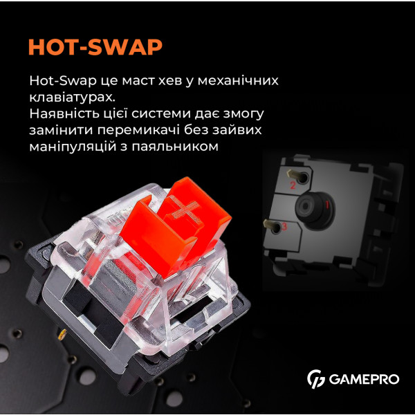 Фото - Клавиатура проводная игровая GamePro MK160W Hot-Swap Red Swich RGB White (MK160W)