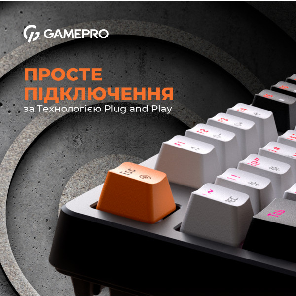 Фото - Клавиатура проводная игровая GamePro MK170B Hot-Swap Red Swich RGB Black (MK170B)