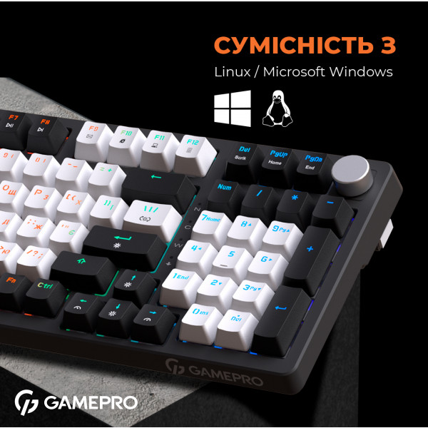Фото - Клавиатура проводная игровая GamePro MK170B Hot-Swap Red Swich RGB Black (MK170B)