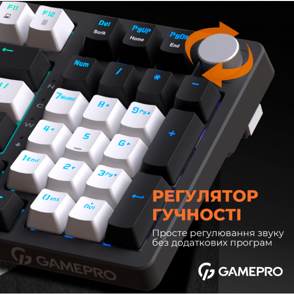 Фото - Клавиатура проводная игровая GamePro MK170B Hot-Swap Red Swich RGB Black (MK170B)