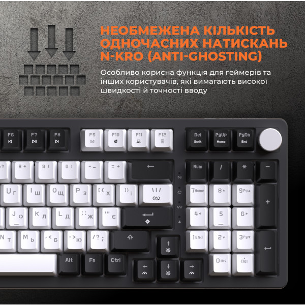 Фото - Клавиатура проводная игровая GamePro MK170B Hot-Swap Red Swich RGB Black (MK170B)